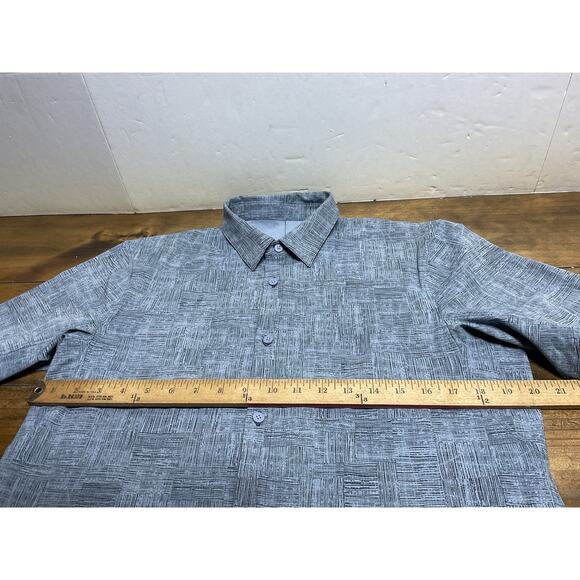 Lululemon Airing Easy Shirt Mens M Gray Performance Stretch Preppy Button Up - Picture 7 of 10